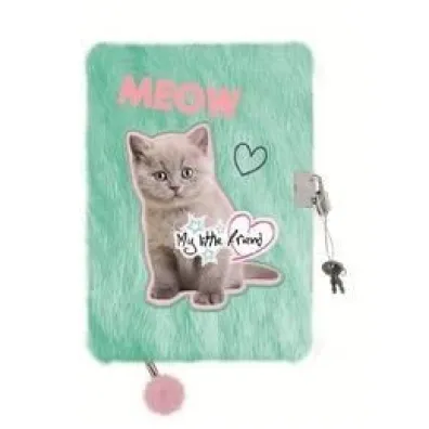Pamiętnik z kłódką A5/96K włochacz Fluffy Kitty