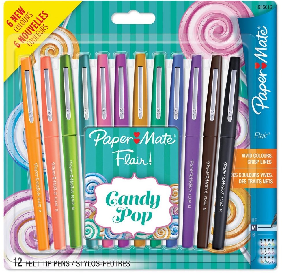 Paper Mate PaperMate, pisaki Flair Candy Pop, 12 sztuk