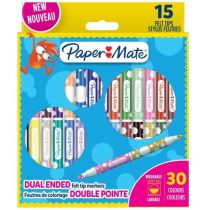 Paper Mate Pisaki do kolorowania dwustronne zmywalne 15 kolorów