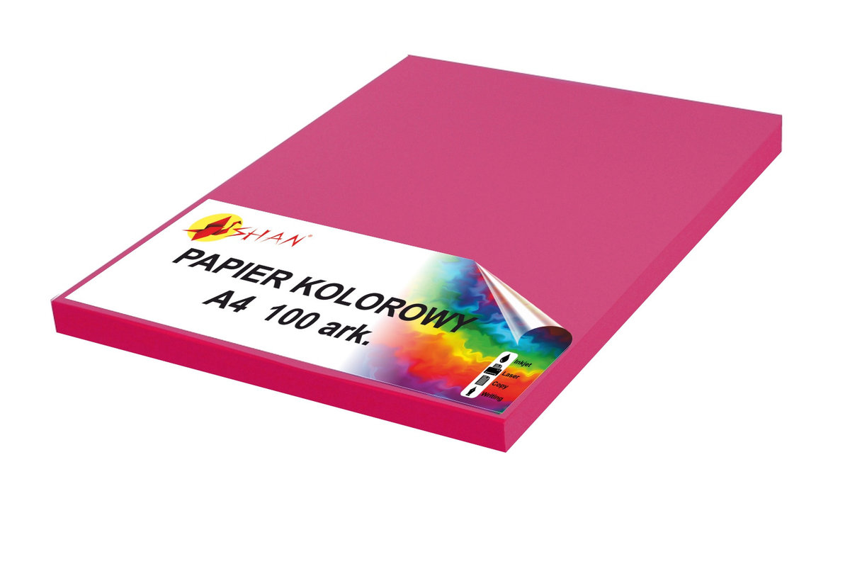 Papier kolorowy A4 80g różowy intensywny 100 arkuszy