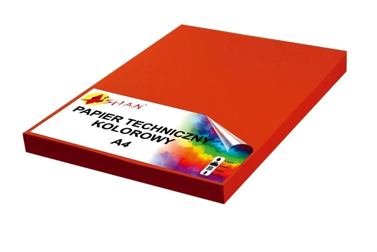 Papier techniczny A4 240g czerwony intensywny v2 50 arkuszy