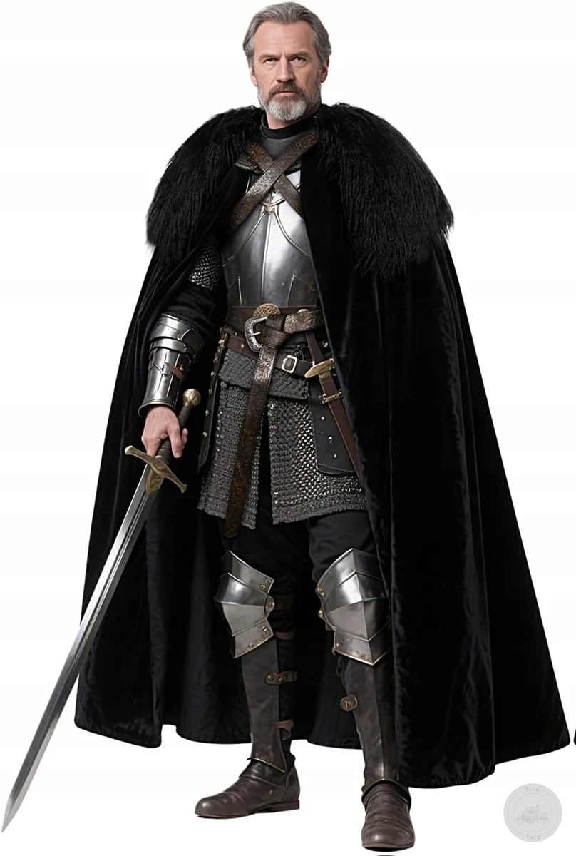 PELERYNA WIKINGA Z FUTREM KOSTIUM JON SNOW GRA O TRON ŚREDNIOWIECZE