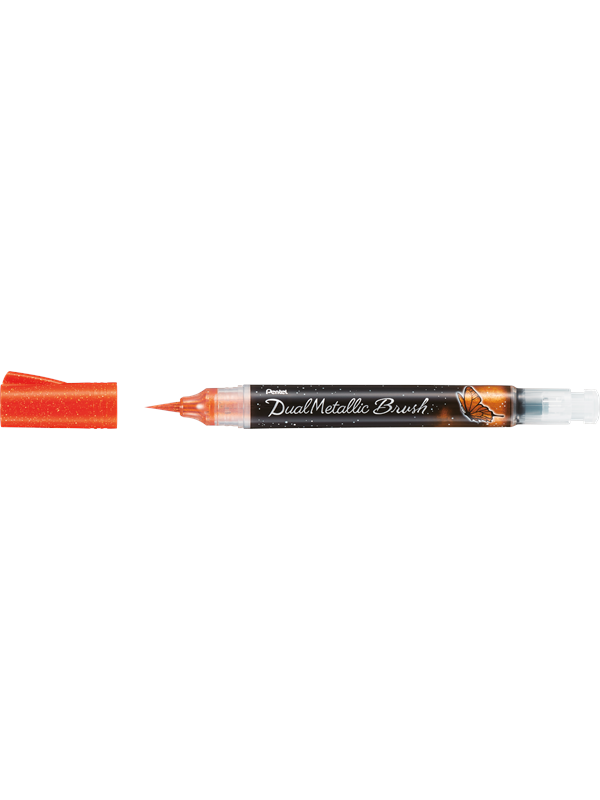 Pentel Dual Metallic Brush | Orange + Metallic Yellow