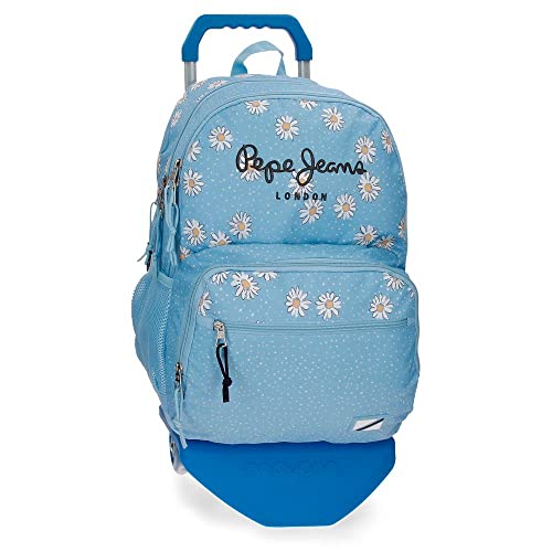 Pepe Jeans Katherine Plecak szkolny Podwójna komora z wózkiem Niebieski 31x46x16 cms Poliester 24,24L, niebieski, Talla única, Plecak szkolny podwójny schowek z wózkiem