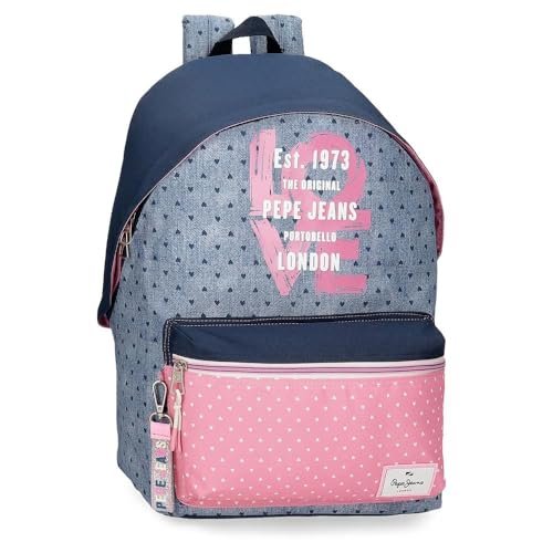 Pepe Jeans Noni Denim Plecak szkolny Adaptacyjny na wózek Wielobarwny 31x42x17,5 cms Poliester 22,79L by Joumma Bags, Wielobarwny, Plecak szkolny adaptacyjny do wózka