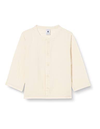Petit Bateau A07py koszula dla chłopców z długim rękawem (1-Pak), Biała lawina, 6 miesięcy