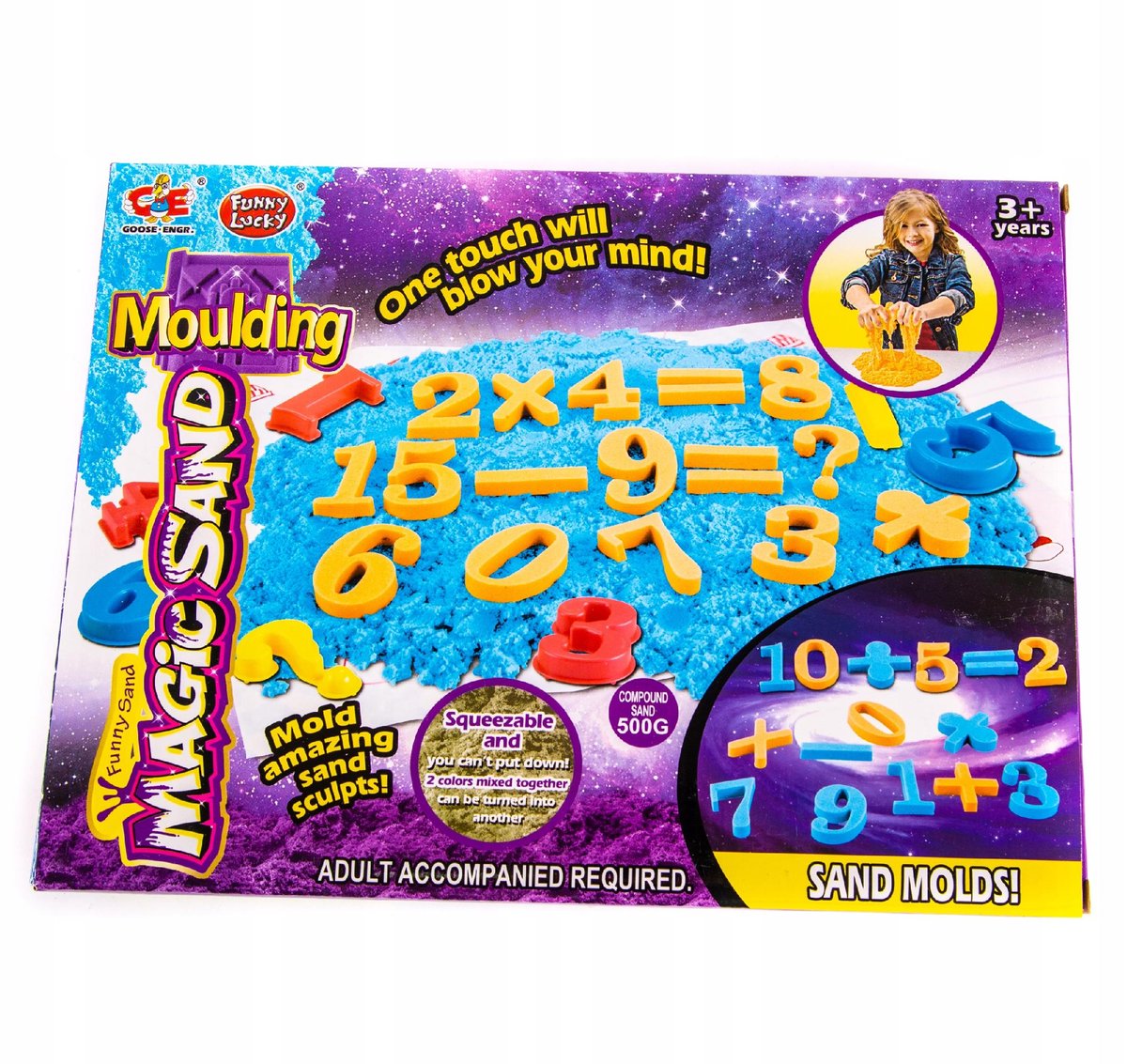 Piasek Kinetyczny 500G Nauka Liczenia Foremki Mata
