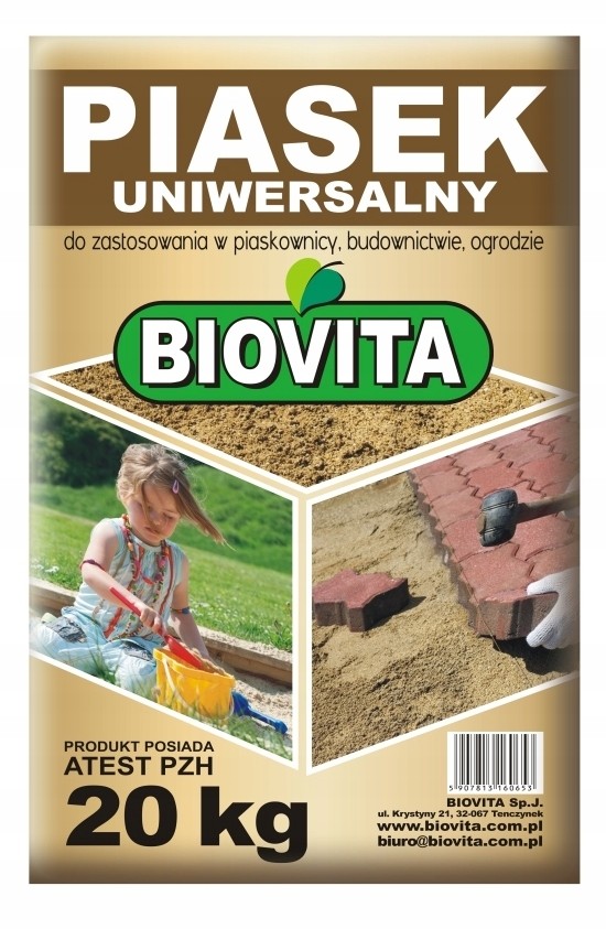 Piasek uniwersalny do piaskownicy z atestem 20kg