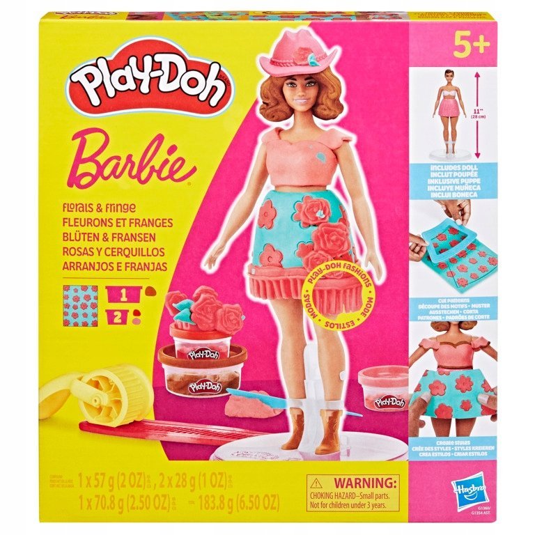 Play-Doh Ciastolina Lalka Barbie Fashionista Kwiaty i Frędzle Hasbro G1360