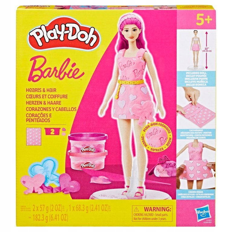 Play-Doh Ciastolina Lalka Barbie Fashionista Serca i Kwiaty Hasbro G1357