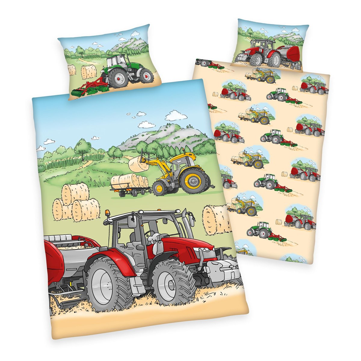 Pościel flanelowa 135x200 Traktor kombajn poszewka 80x80