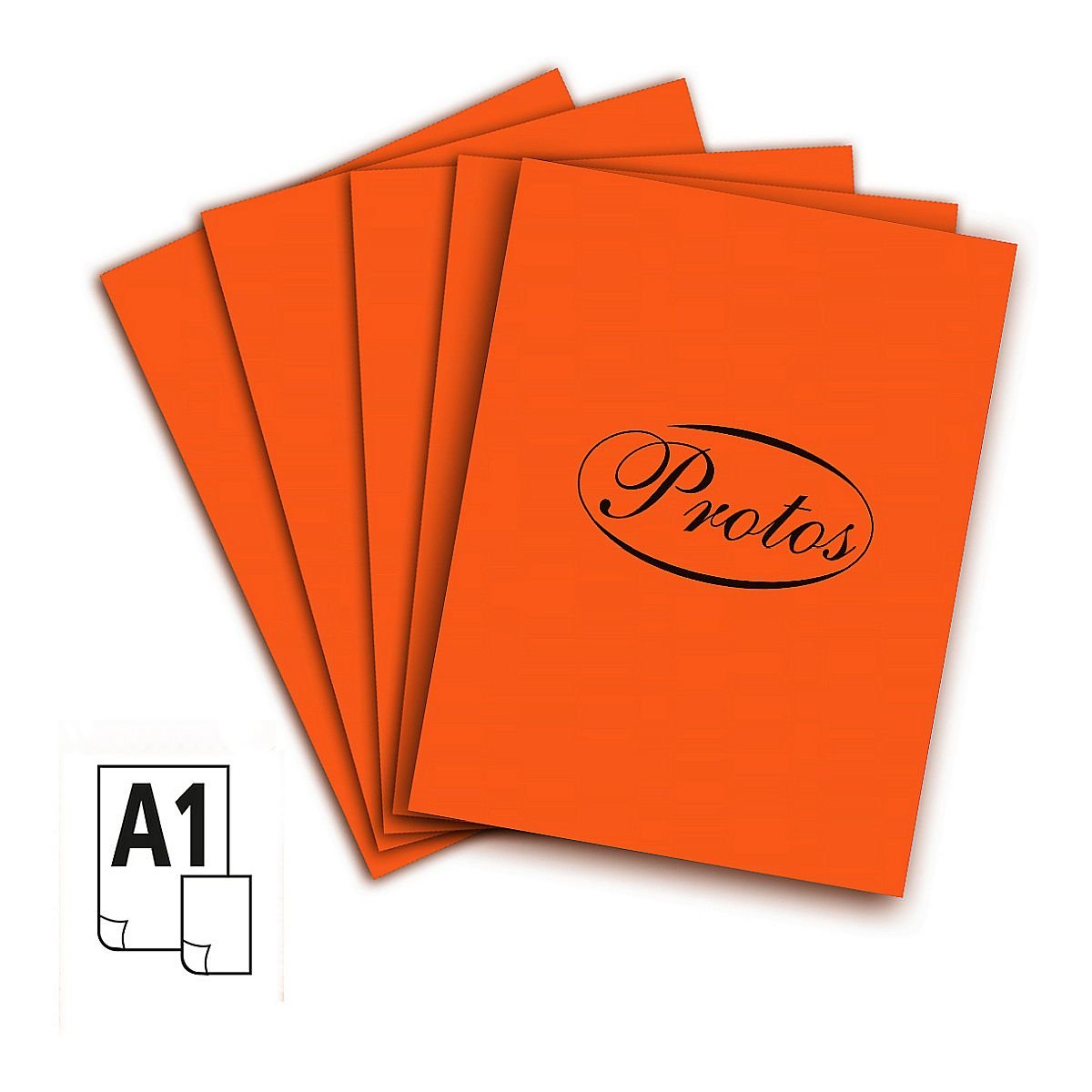 Protos brystol kolorowy A1 pomarańczowy 160g 594x841