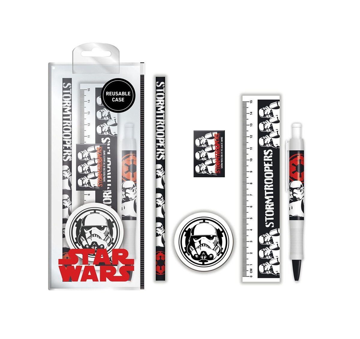 Przybory szkolne Star Wars Stormtroopers Gwiezdne Wojny długopis linijka 6 el.