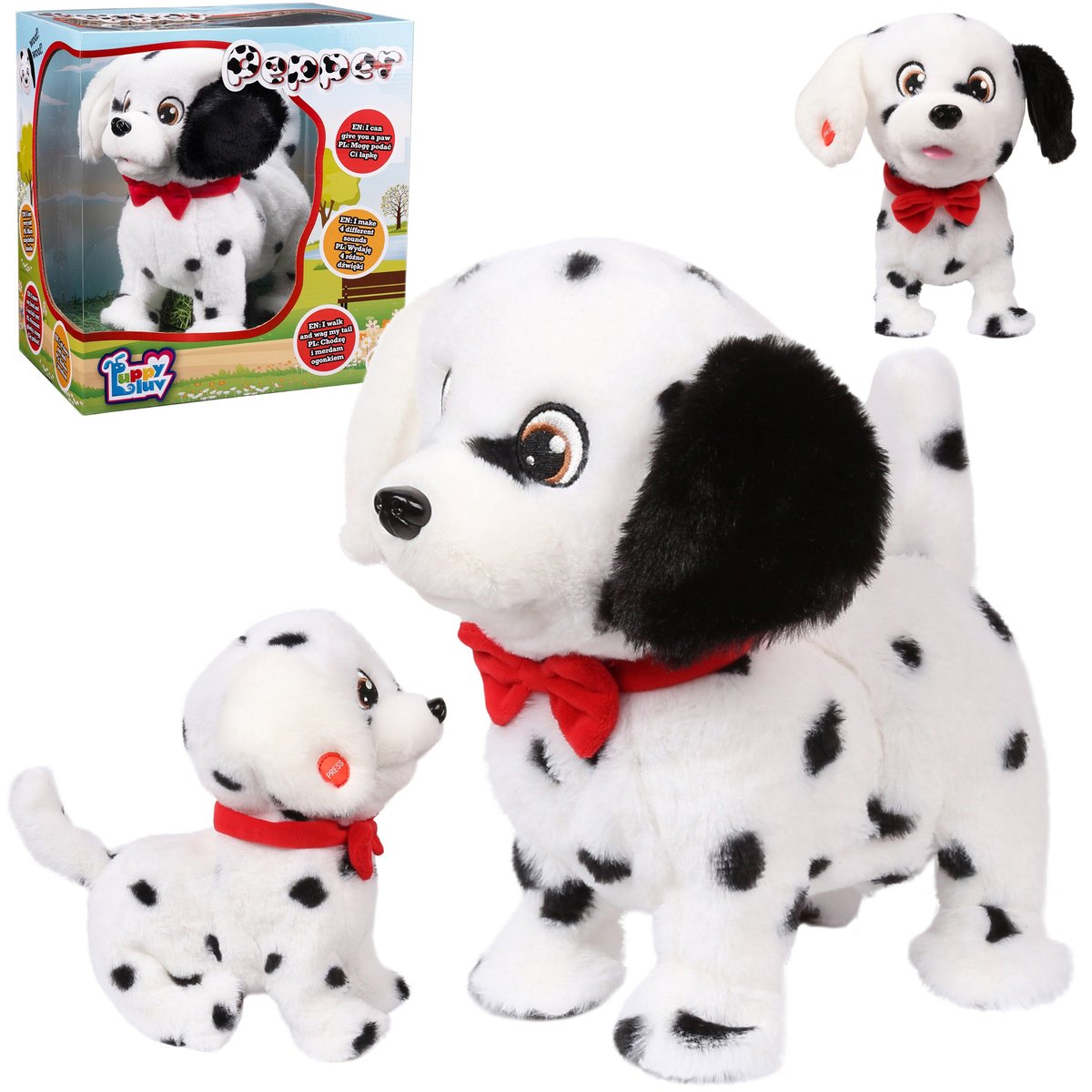 Puppy Luv - Interaktywny piesek dalmatyńczyk, pluszowy piesek Pepper 2+