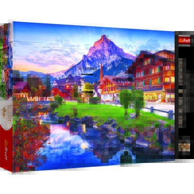 Puzzle 1000 elementów Premium Plus Quality Alpejskie miasteczko, Szwajcaria