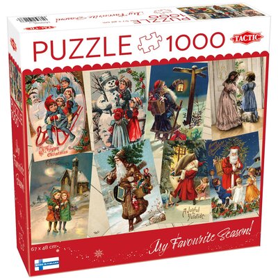 Puzzle 1000 Vintage Christmas Cards Tactic