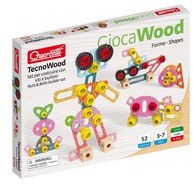 Quercetti Zestaw konstrukcyjny Tecno Wood Premium Kształty 52 elementów