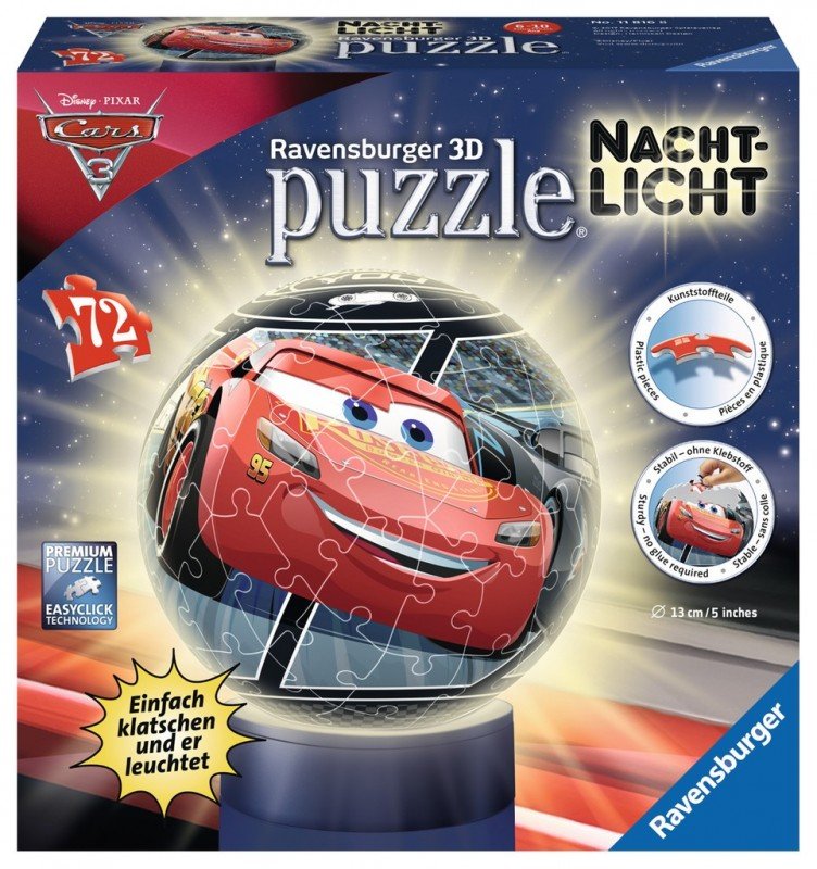 Ravensburger, puzzle, Disney, Auta 3, 72 el.