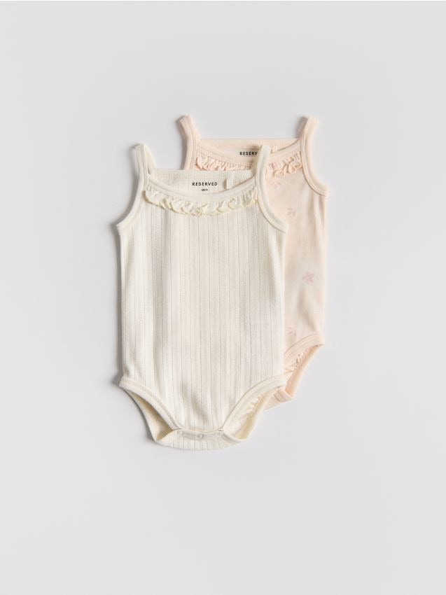 Reserved - Body na ramiączkach 2 pack - kremowy