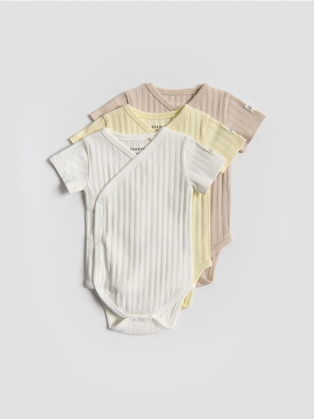 Reserved - Prążkowane body 3 pack - wielobarwny