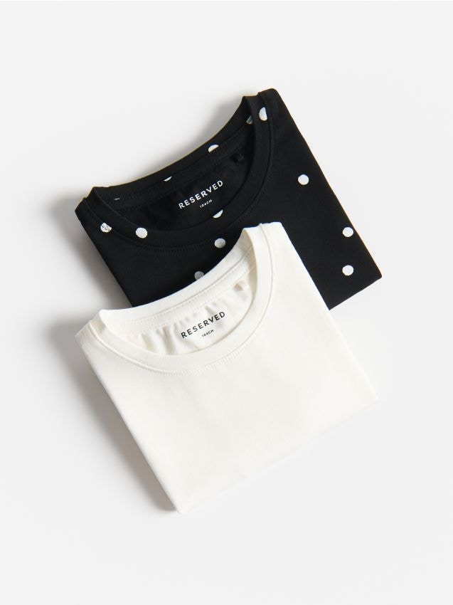 Reserved - T-shirt z kokardkami 2 pac - wielobarwny
