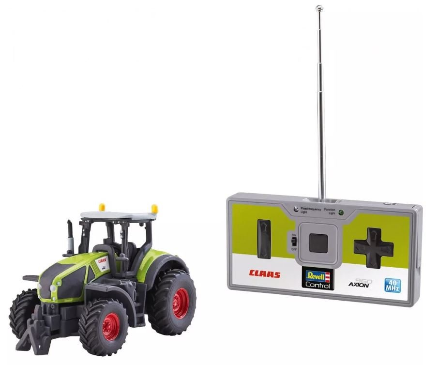 Revell Control 23488 Mini RC Traktor Claas Axion 960, z akumulatorem i pilotem zdalnego sterowania 40 MHz i funkcją ładowania zdalnie sterowany samochód, zielony Control 23488