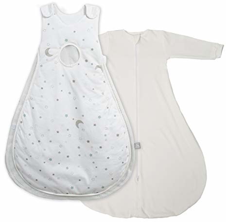 roba Safe asleep śpiwór Air Plus dla niemowląt i śpiworek na śpiworek "Gwiazdy czarodzie", rozmiar 86/92 cm, 100% bawełna, miękkie wypełnienie 100% PES, wstawki z siateczki, system Air-Balanance