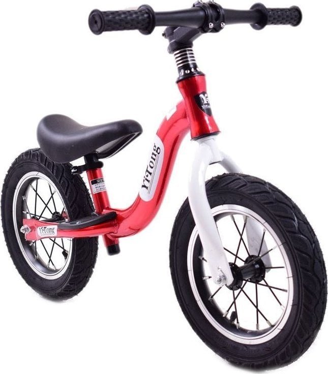 Rowerek biegowy Import SUPER-TOYS 12" RAMA ALUMINIOWA, KOŁA ALUMINIOWE, PODNÓŻEK/KD-11