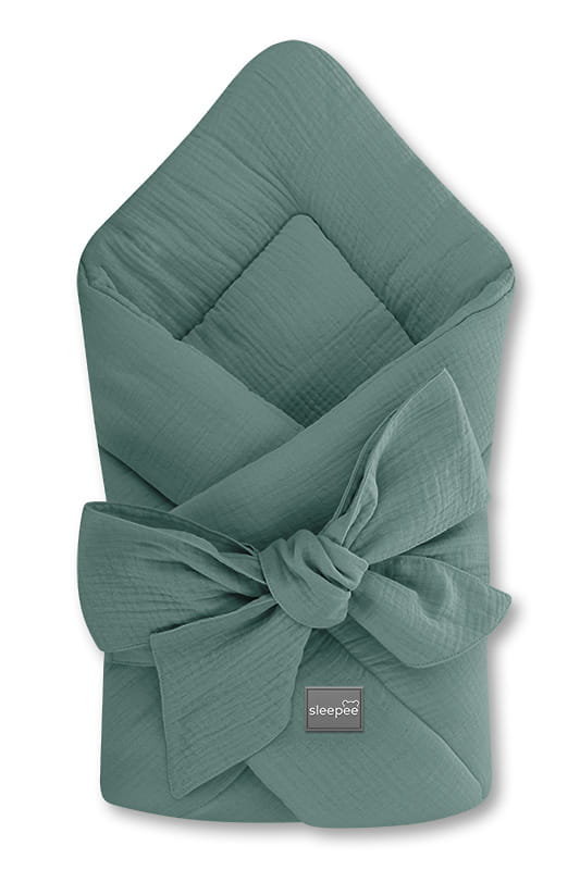 Rożek Niemowlęcy Muślinowy Ocean Green Sleepee