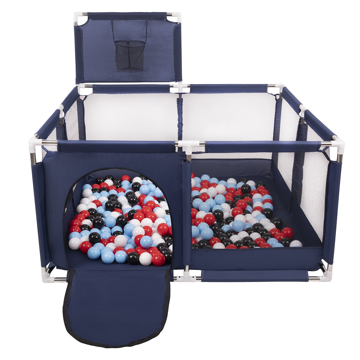 Selonis boisko kk-100x z piłeczkami 6cm niebieski: czarny-biały-czerwony-babyblue 125x125x105/900piłek zabawka kojec