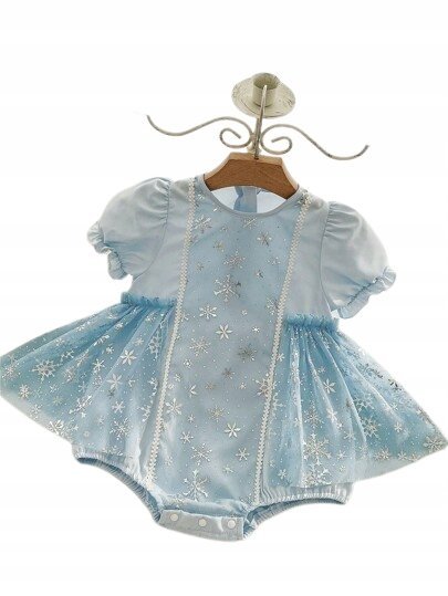 SHEIN BODY DZIEWCZĘCE NIEBIESKIE Z TIULEM 82cm 1ŁYD