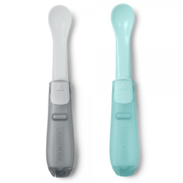 Skip Hop Zestaw łyżeczek turystycznych Easy-Fold Grey/Soft Teal 2 szt. Plastik