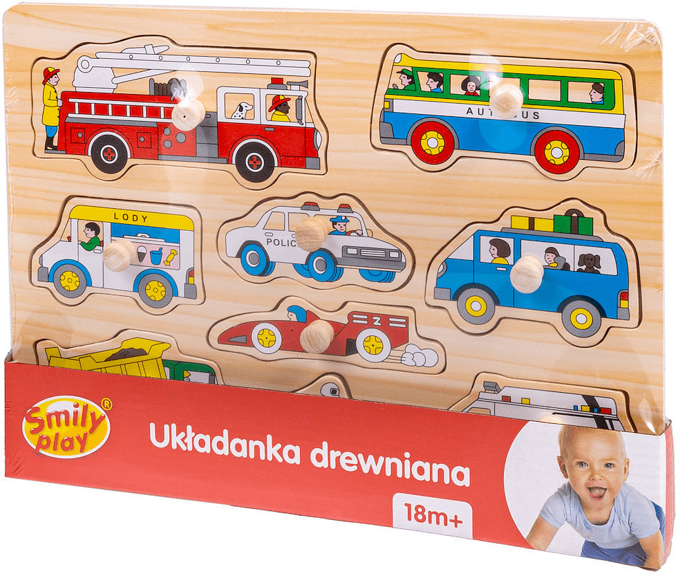 Smily Play Układanka drewniana - pojazdy