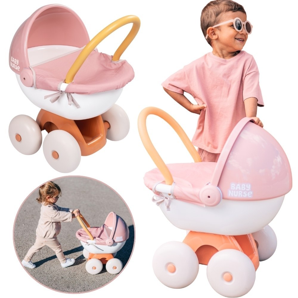 SMOBY Baby Nurse Wózek Głęboki z Plastikowym Daszkiem