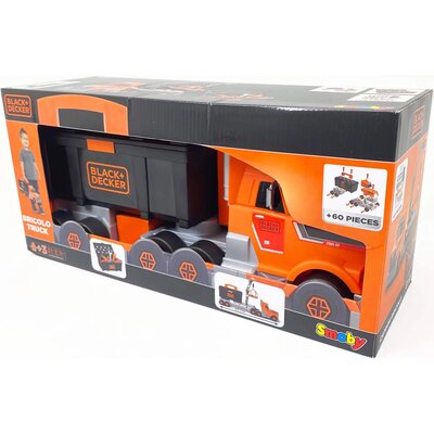 Smoby Ciężarówka z Dźwigiem 3w1 Black+Decker Dla Dzieci Narzędzia 60 Akc 360175