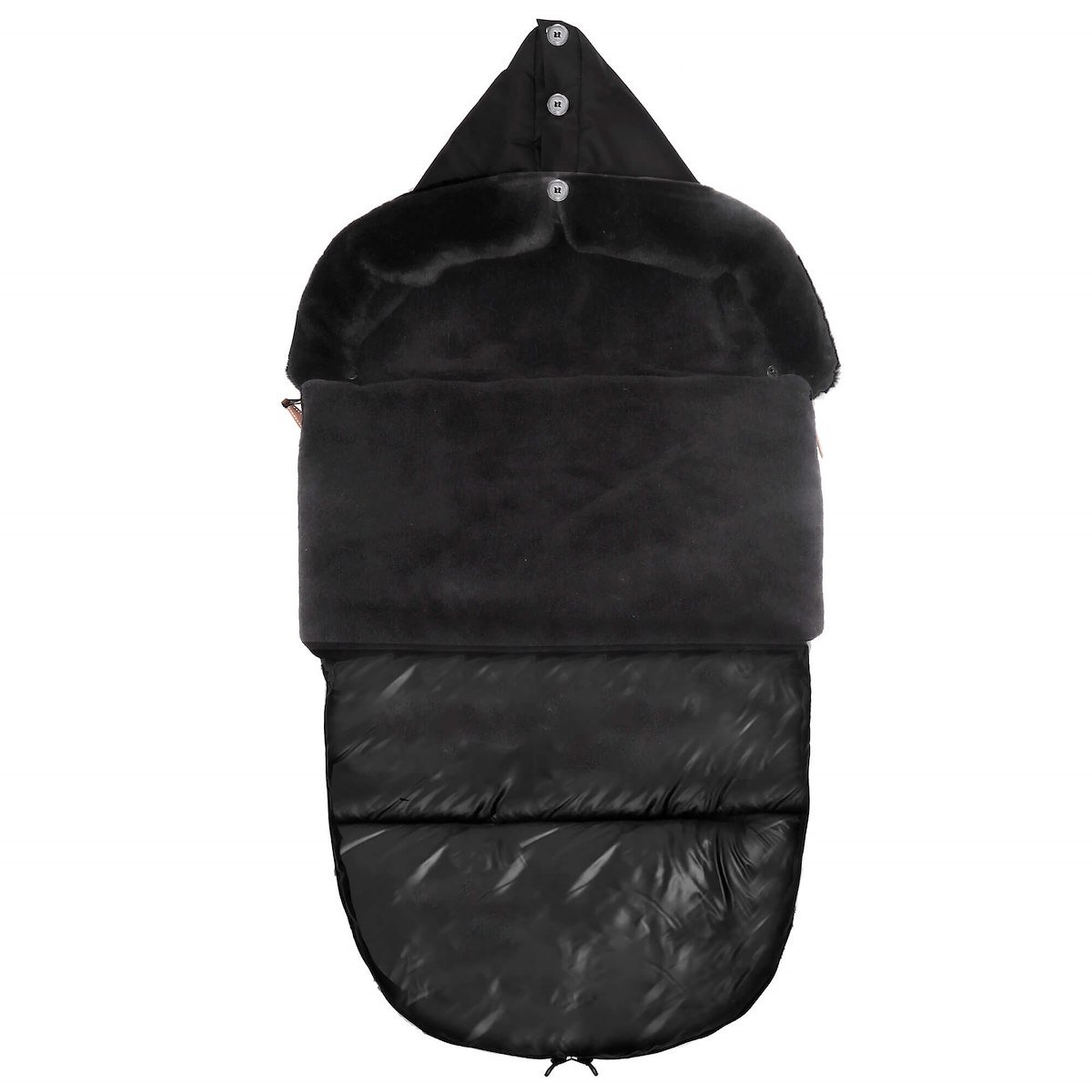 Śpiworek Do Wózka, Śpiwór Z Futerkiem Do Sanek, Gondoli 80 Cm Czarny