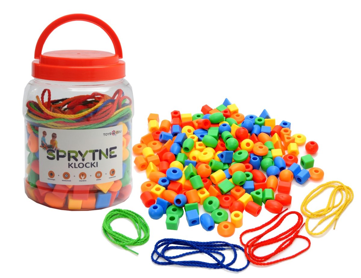 Sprytne Klocki. Koraliki Do Nawlekania 180 Elementów Toys4Edu
