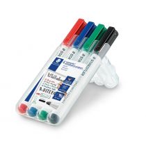 Staedtler Foliopisy do tablic whiteboard Lumocolor, F, zmywalny, 4 kolory
