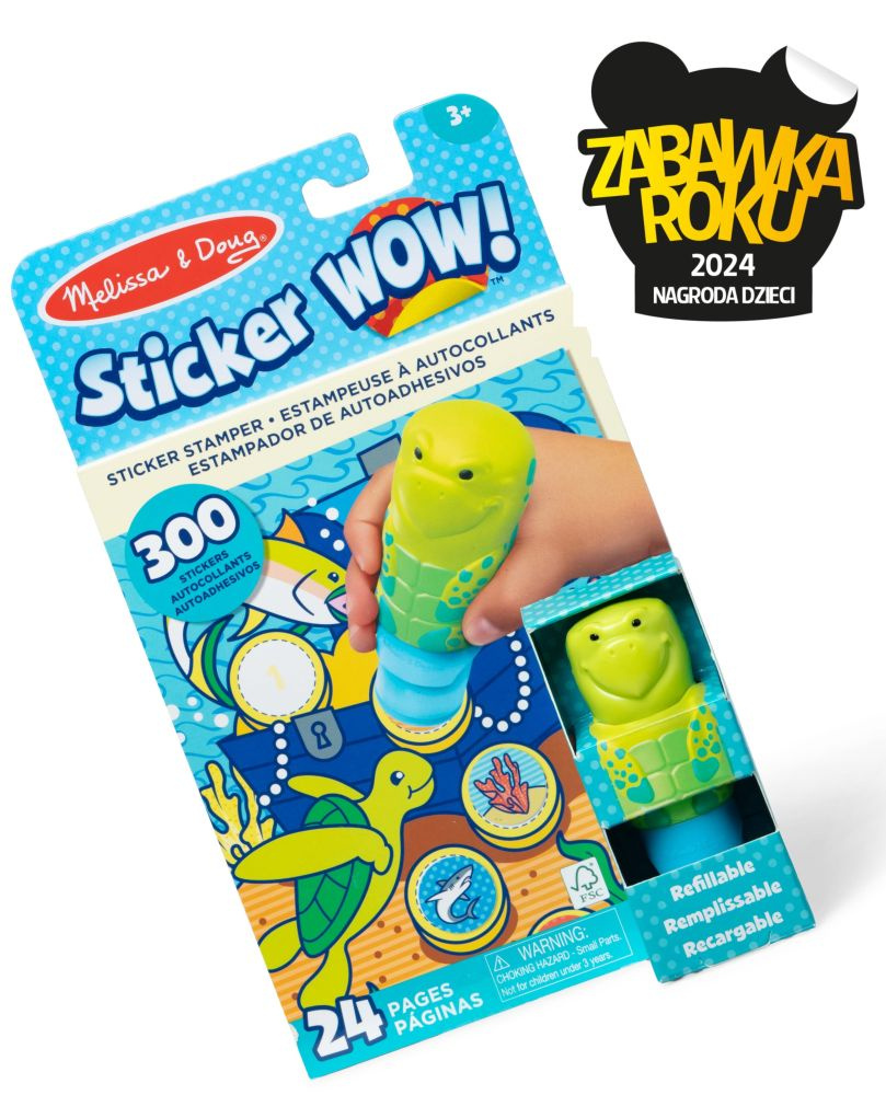 Sticker Wow - Książeczka i stempelek z naklejkami - Żółw morski