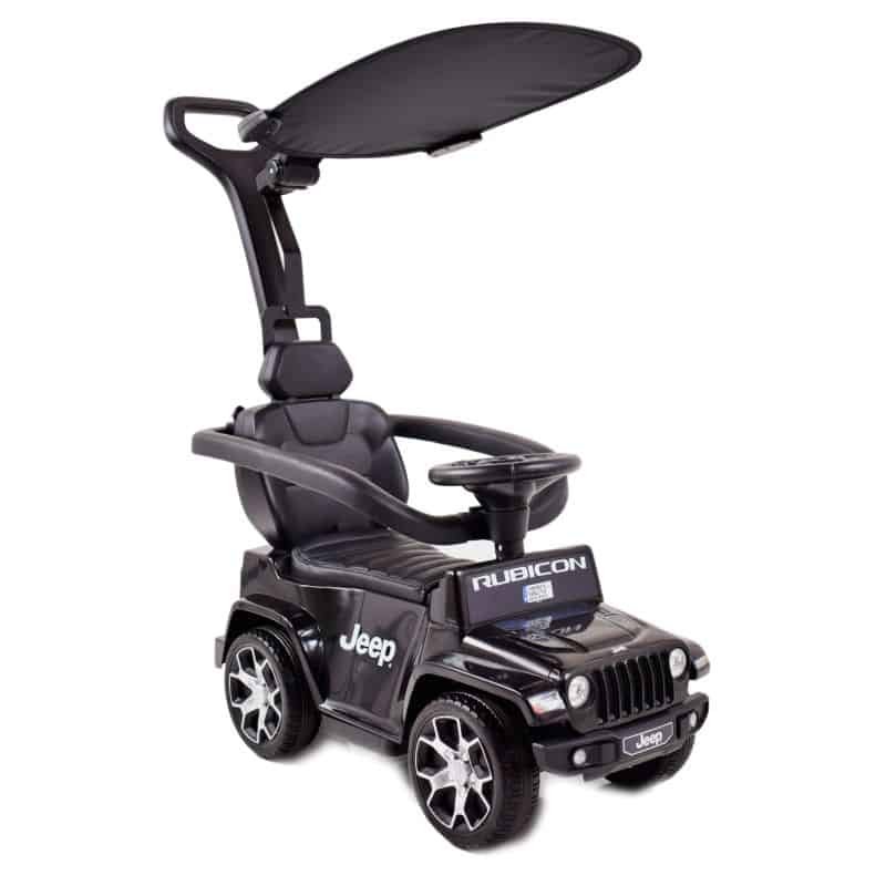 Super-Toys JEŹDZIK PCHACZ ODPYCHACZ POJAZD NA AKUMULATOR JEEP RUBICON MIĘKKIE KOŁA DASZEK DŹWIĘKI/DKP03HV DK-P03HV-PLASTIK-CZARNY