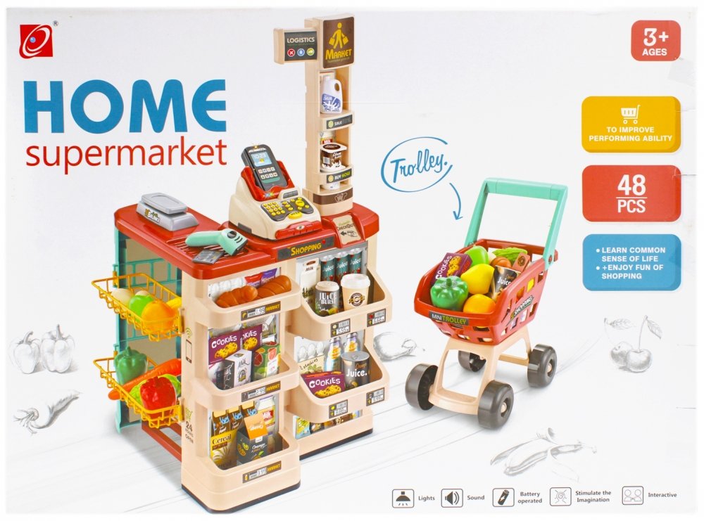 Supermarket z akcesoriami plus wózek  MEGA CREATIVE 479934