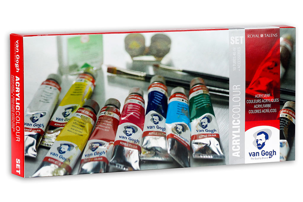Talens Van Gogh Zestaw farb akrylowych 10x40ml + akcesoria