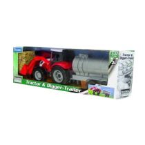 Teama TOYS traktor-spychacz z przyczepą czerwony 1:32