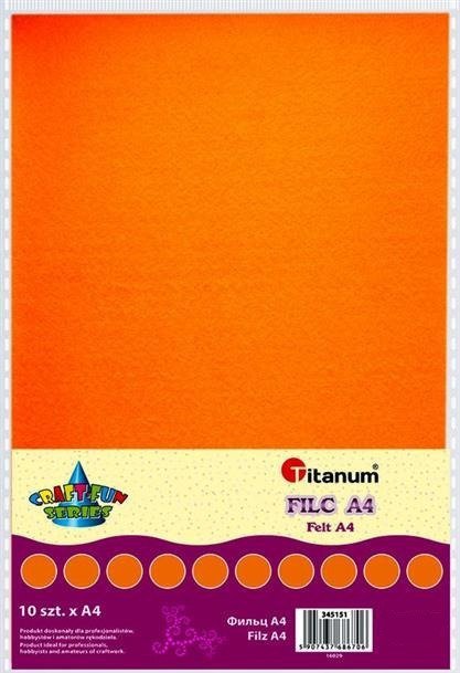 Titanum Filc A4 Pomarańczowy 10 sztuk 345151