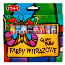 Toma Farba do witraży 9 kolorów 10,5ml. TO-750