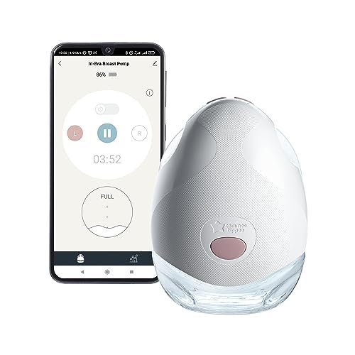 Tommee Tippee Made for Me Pojedynczy elektryczny laktator do noszenia bez użycia rąk, pompka do karmienia piersią, przenośna i cicha, z 1 masażem i 8 trybami ekspresowymi oraz 4-godzinną żywotnością