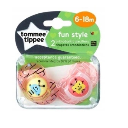 Tommee Tippee Smoczek ortodontyczny Fun Style - silikon, 6-18m (2szt.)