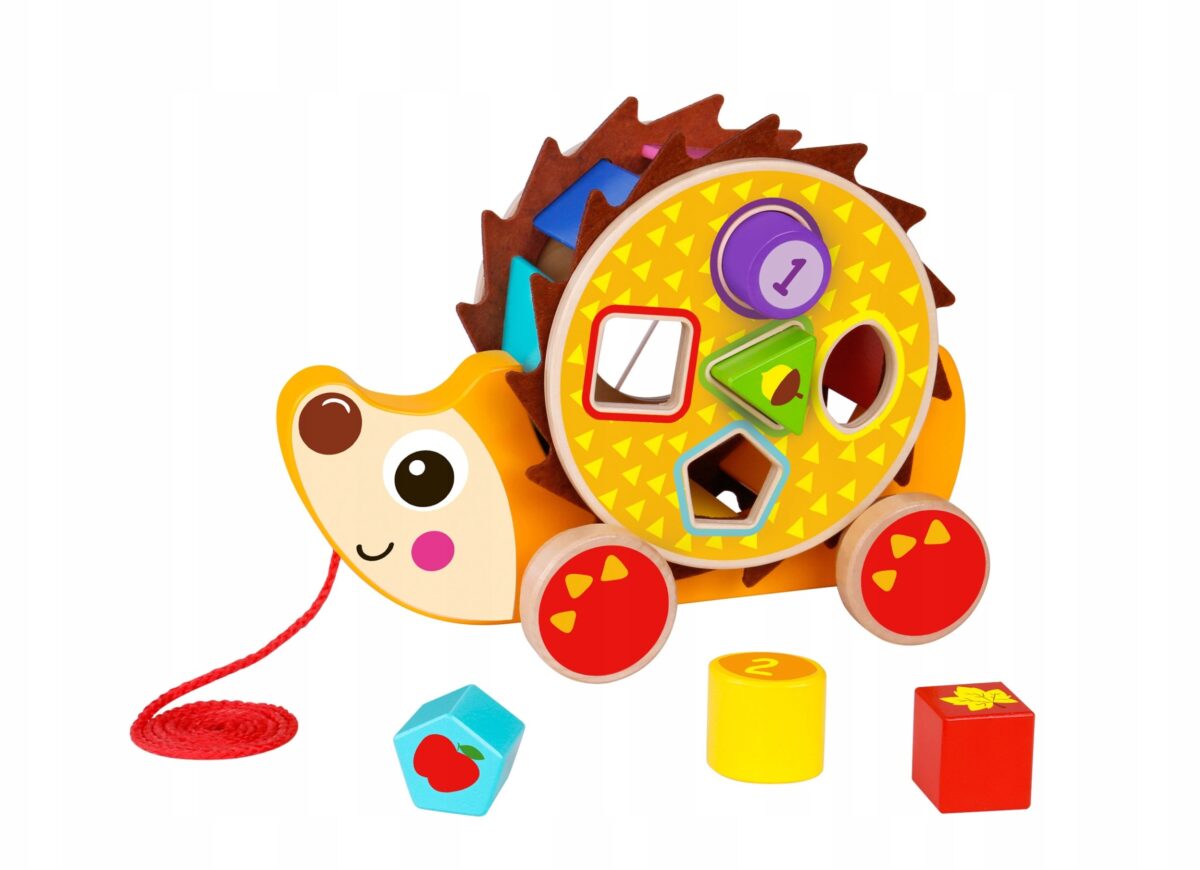 Tooky Toy Drewniany Sorter Jeż Do Ciągnięcia 2w1