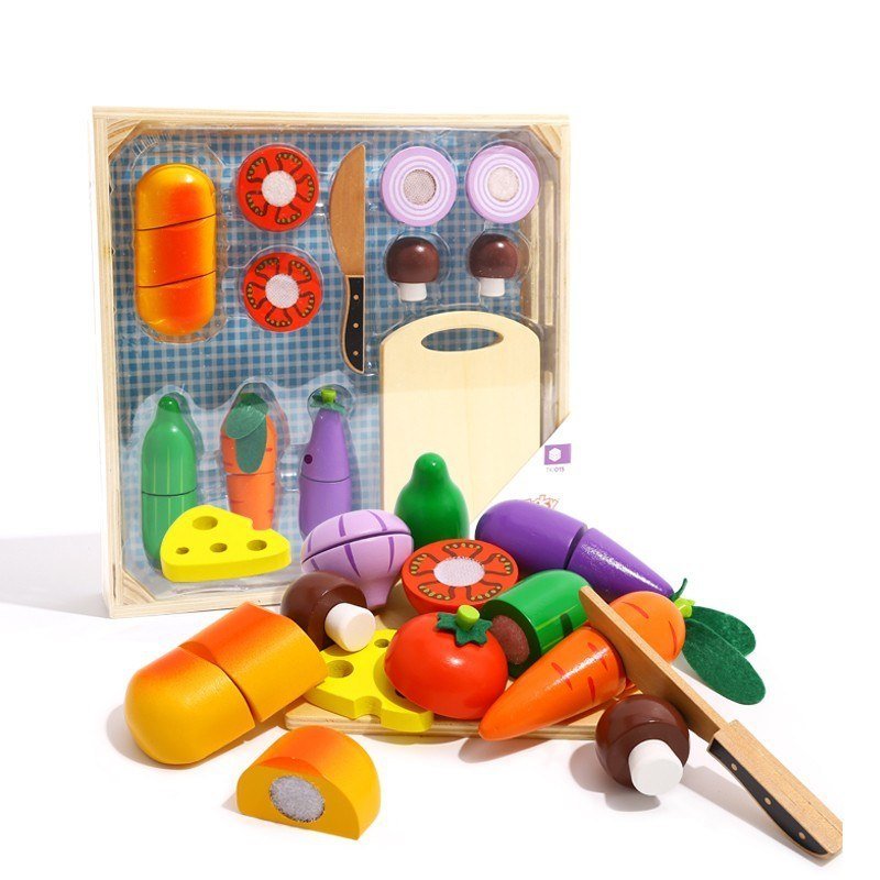 Tooky Toy Lumarko Drewniane Warzywa Do Krojenia W Skrzynce 20 El. TKI015 Lek
