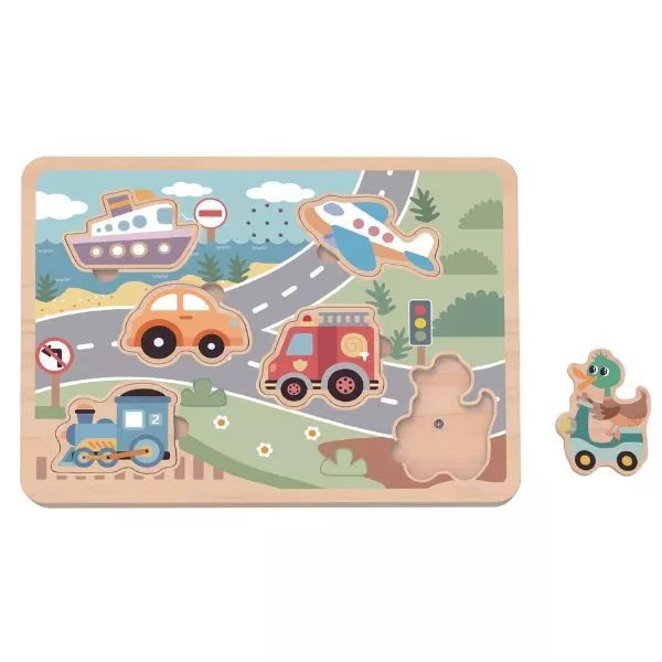 Tooky Toy: Układanka z efektami dźwiękowymi - Pojazdy